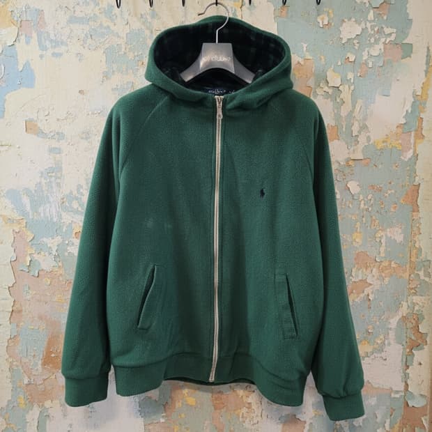 폴로 랄프로렌 그린 플리스 후드집업 L