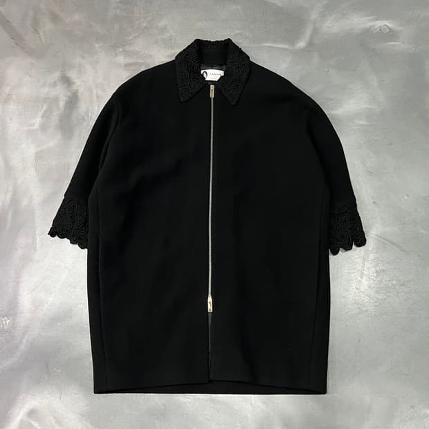  랑방 레이스 카라 집업 코트 y14741