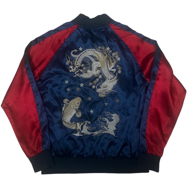 JPN Vintage 드래곤빅로고 네이비스카쟌 100