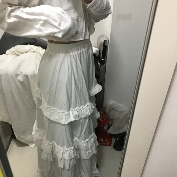 빈티지 프릴 롱 스커트