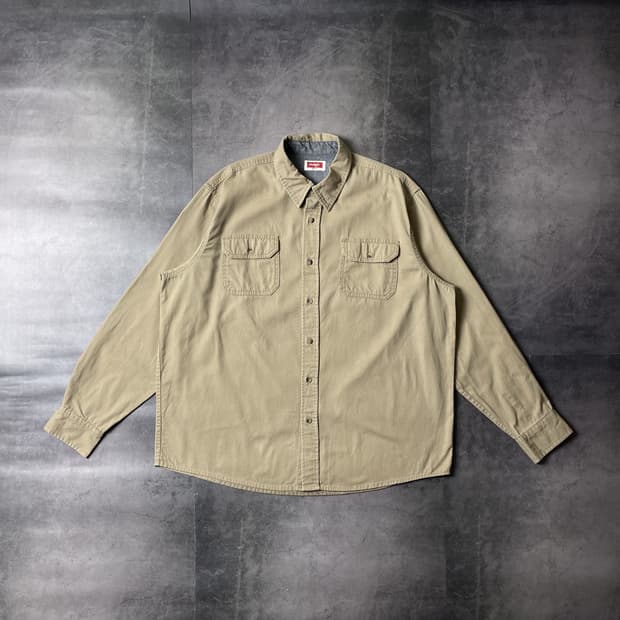 WRANGLER 랭글러 빈티지 베이지 코튼셔츠 A00422