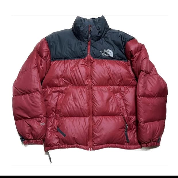 노스페이스 눕시 버건디 레드컬러 