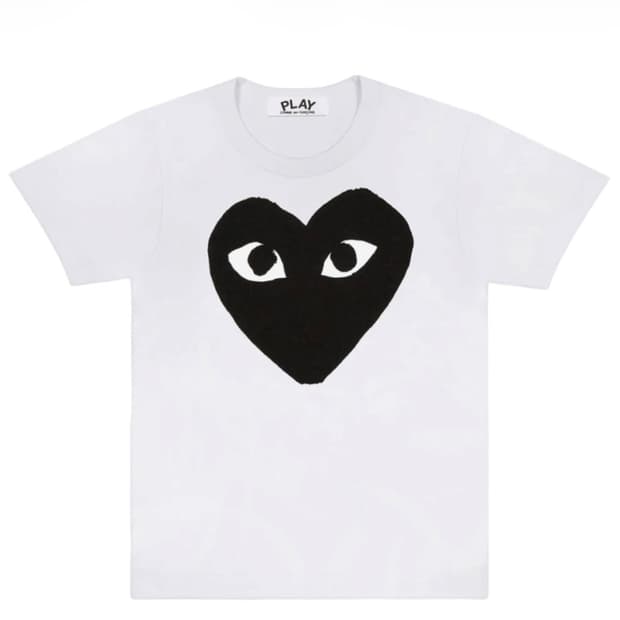 꼼데가르송 블랙 하트 티셔츠 2XL
