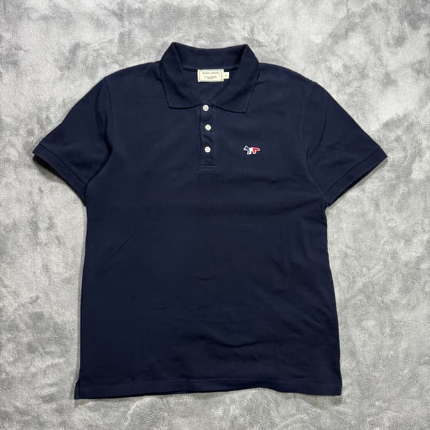 메종키츠네 네이비 폭스 반팔 폴로티