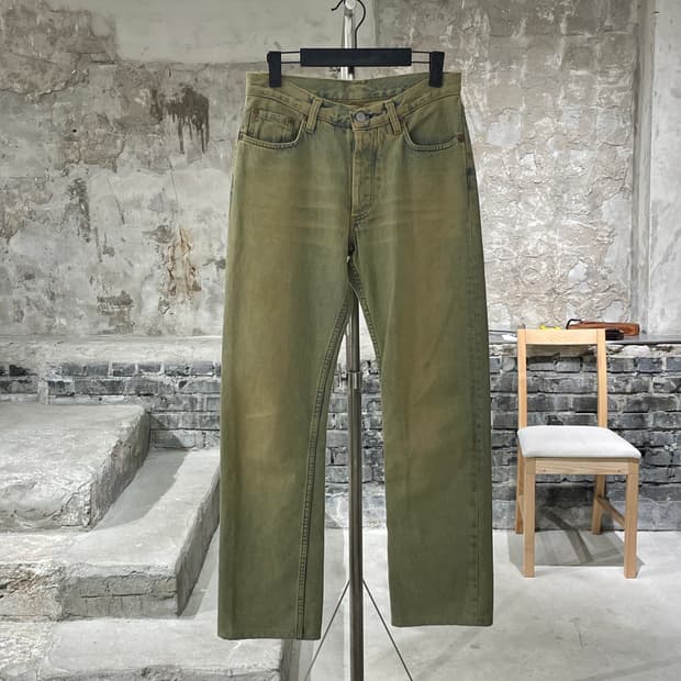 헬무트랭 1998 데저트 버튼 플라이 데님 진스