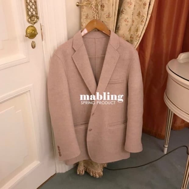 마블링 핸드메이드 핑크코트