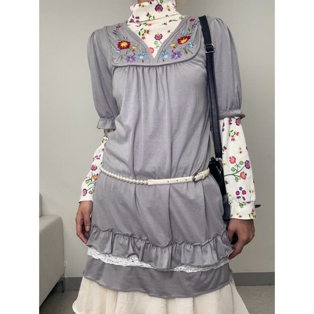 빈티지 롱슬리브 원피스 코디 세트