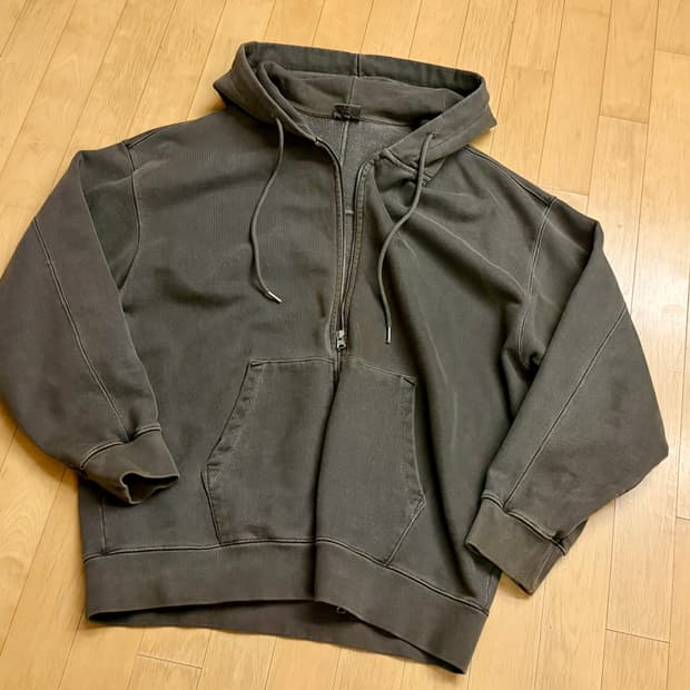 [소버먼트] 980G 피그먼트 컷 후디 집업 (오크 브라운)