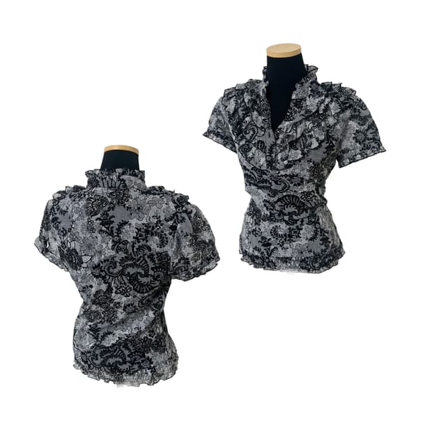 오리엔탈 반팔 블라우스