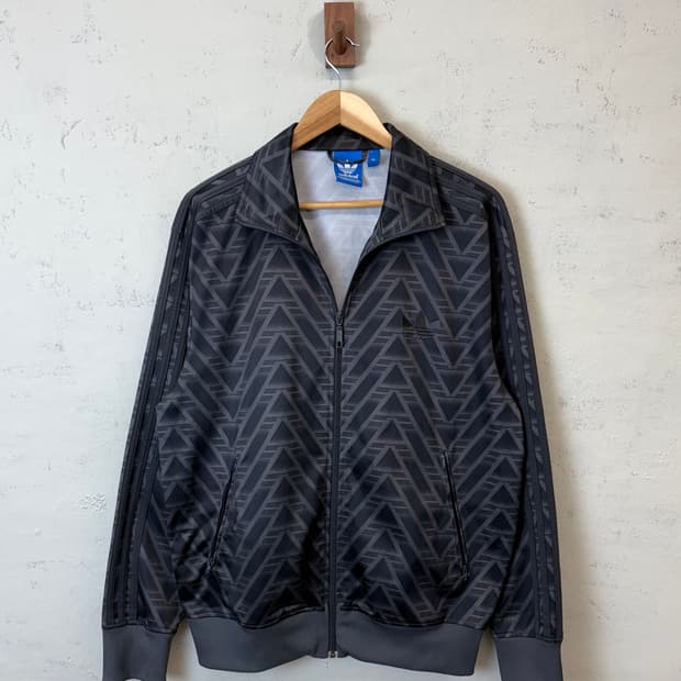 아디다스 빈티지 파이어버드 패턴 트랙탑 져지