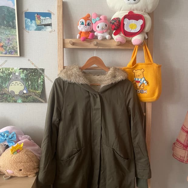 모리걸 빈티지 퍼 야상자켓💚