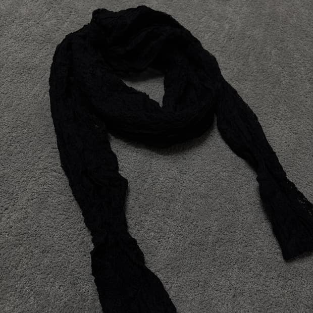Vintage v-kei punk mood black scarf