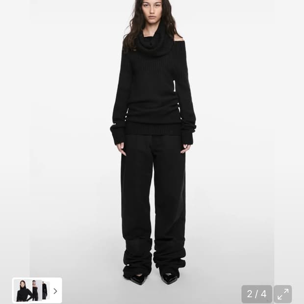 NACHE 2-WAY SHAWL KNIT BLACK 1