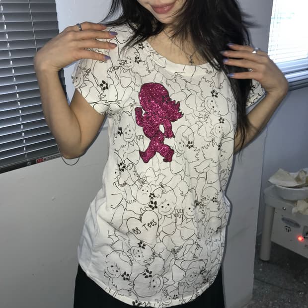 88 Tees 글리터 큐피드 티