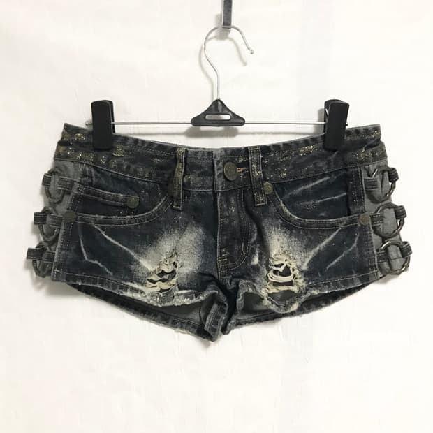 빈티지 갸루 d.i.a깔 글리터 링 숏팬츠 반바지