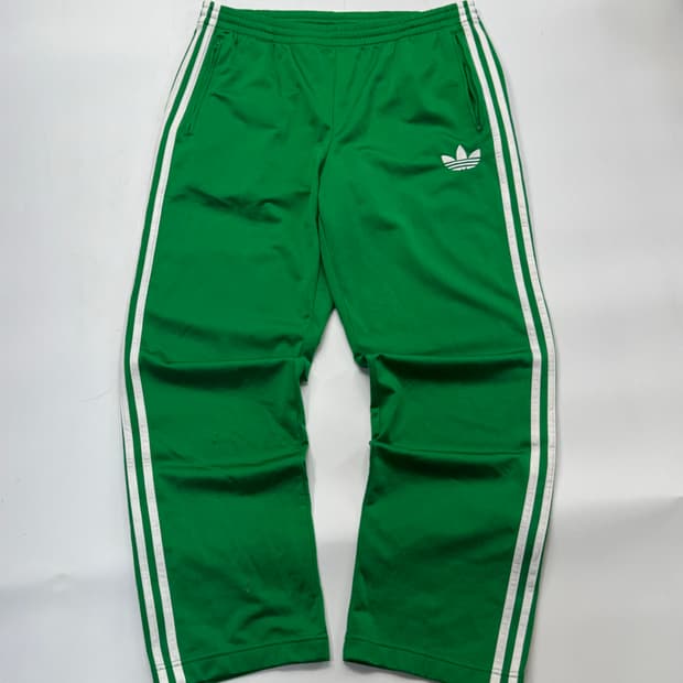 아디다스 삼선 그린 트랙팬츠 져지 와이드 바지