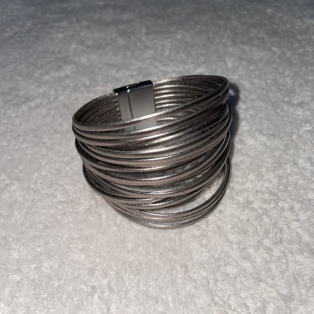 silver strap bracelet