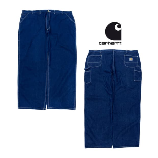 칼하트 빅사이즈 카펜터 스티치 워크 와이드 데님팬츠