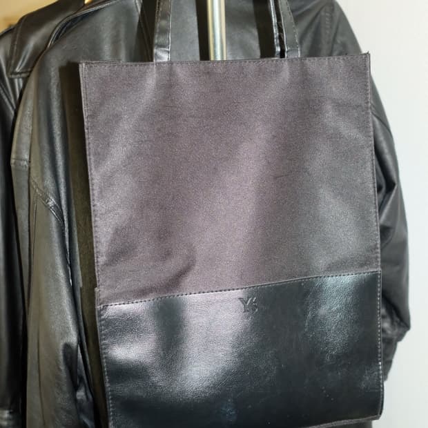 Y’s Leather Panel Nylon Tote Bag