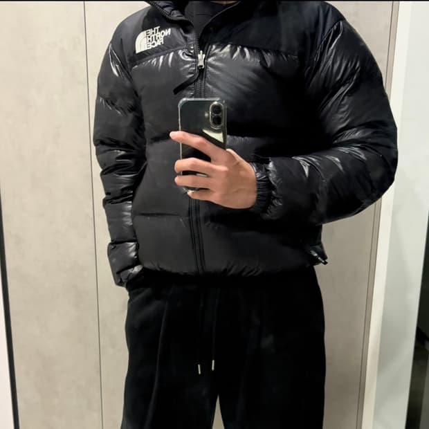 (실착1회)노스페이스 1996에코 눕시 패딩 블랙 공용S(90)