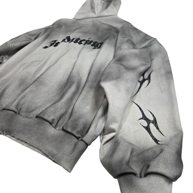 스키즘 인듀싱 라이트그레이 블랙워싱 후드집업 L