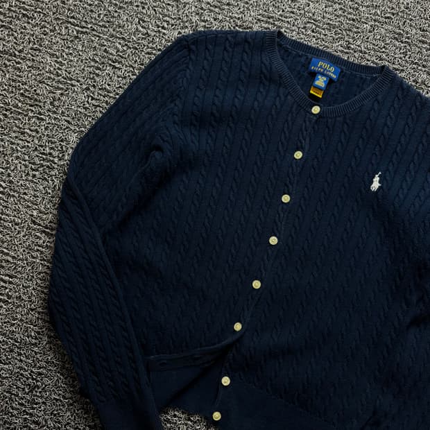 폴로 랄프로렌 신형 화이트 포니 우먼스 꽈배기 가디건 1412 