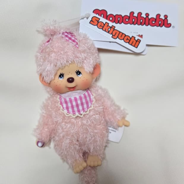몬치치 플러피 모코모코 핑크 베이지