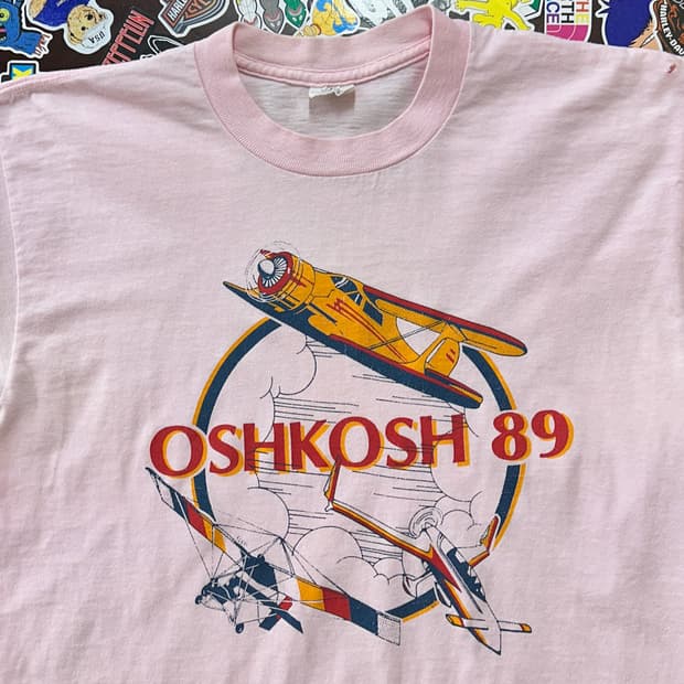 80s USA 오시코시 89 빈티지 싱글스티치 티셔츠 M
