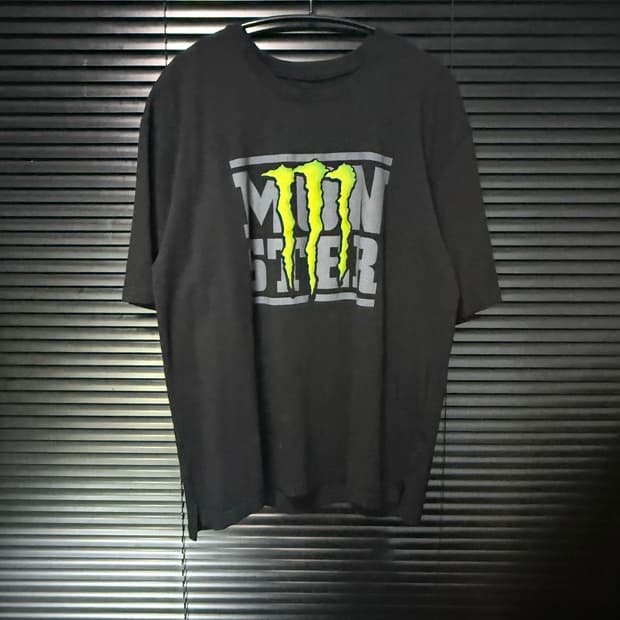 몬스터에너지 블랙 XXL 2XL 110 오버핏 스트릿 패션 쿄카 반팔 티