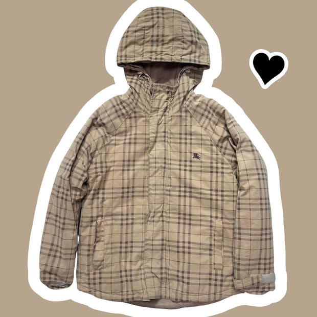 정품 버버리 블루라벨 노바체크 후드자켓