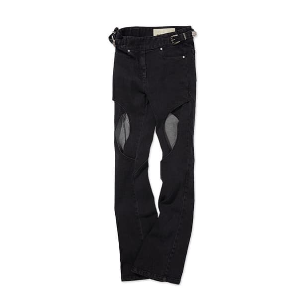 앤더슨벨 cara curve layered denim jean black