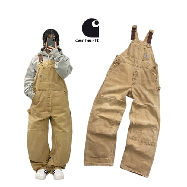 칼하트 OG 덕캔버스 와이드 워크 멜빵 오버롤 