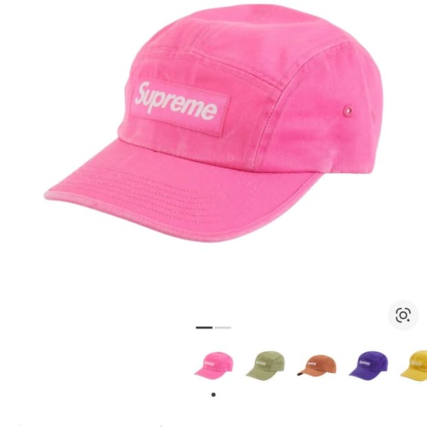 (OS) 슈프림 박스로고 캠프캡 모자 23SS 워시드 치노 핑크