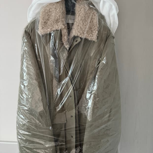 (L) yiyae 이예 셔링 워크 코트 자켓 페이드 그린