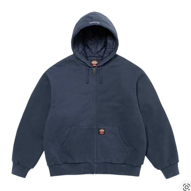 슈프림 x 디키즈 퀼티드 라인드 집업 후드 (M, 100)