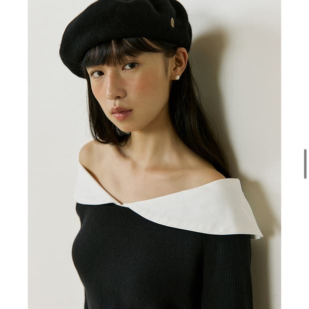 루시르주 Sailor Collar Sleeve (black) 니트
