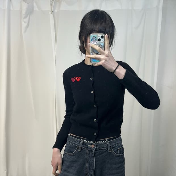 Comme des Garçons double patch cardigan