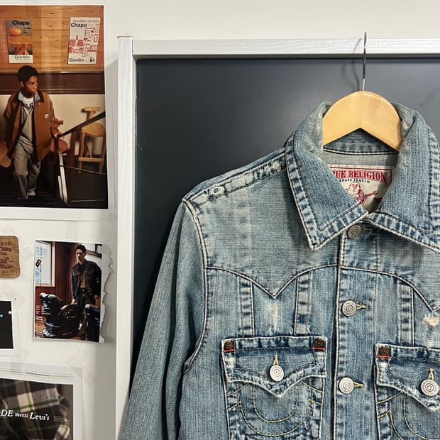 True Religion 트루릴리전 데미지 연청 데님 트러커 자켓