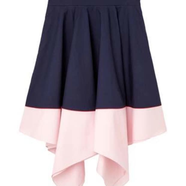 COS 코스 컬러 블록 스커트 네이비 42