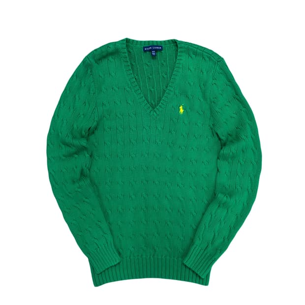 폴로 우먼스 브이넥 케이블니트(M)