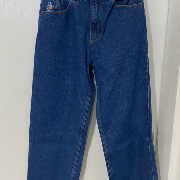 폴라스케이트 93 다크블루 와이드팬츠