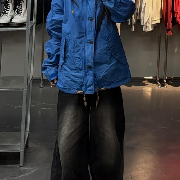 폴로 랄프로렌 빈티지 블루 후드 마운틴 파카재킷 A3730 