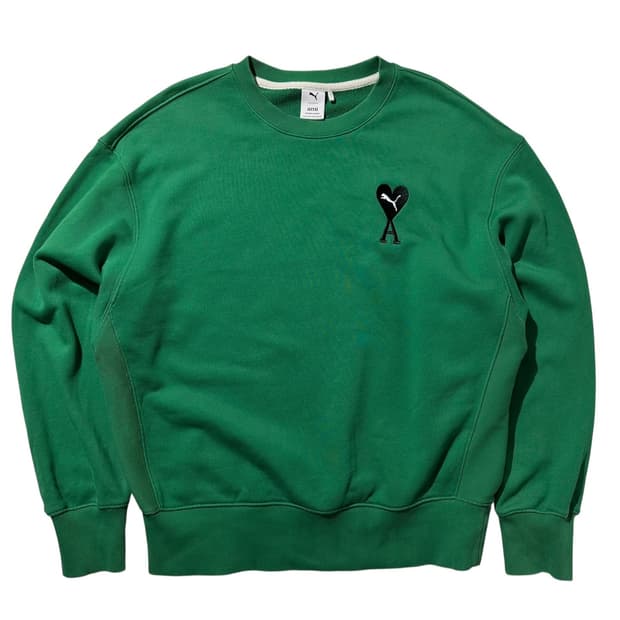 아미 x 푸마 크루넥 스웨트셔츠 맨투맨 버던트 그린
