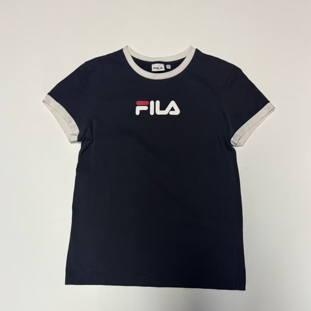 여성 휠라 FILA 귀여운 링거 반팔 티셔츠 S