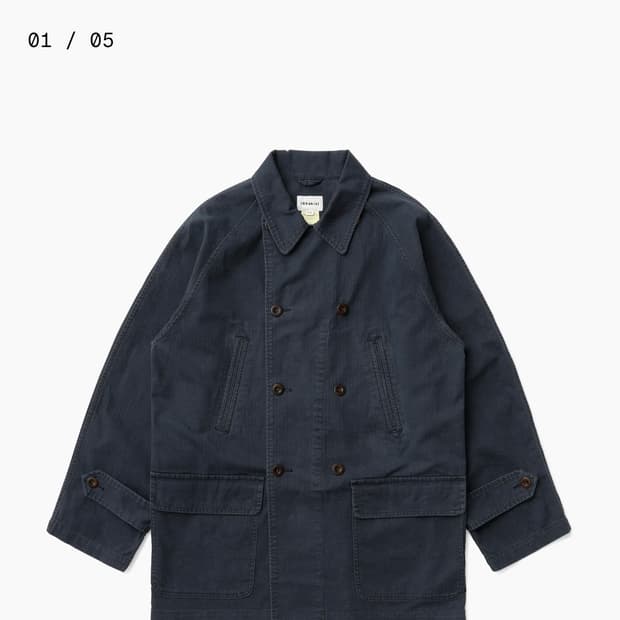 카키스 더블 초어 코트 네이비 XL