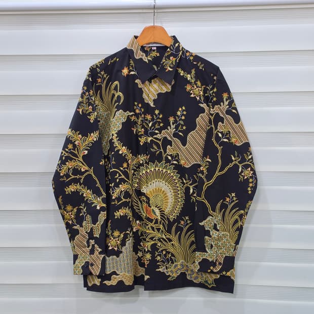 빈티지 Batik Keris 공작문양 셔츠- L정도