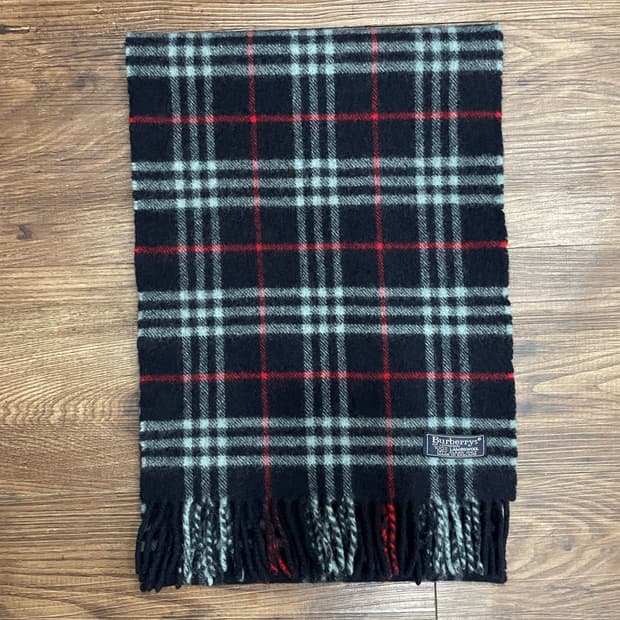 버버리 램스울 노바체크 머플러 목도리 네이비