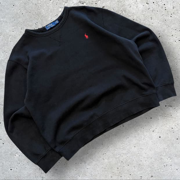 [M] 폴로 랄프로렌 블랙 스웻 맨투맨 티셔츠 C432