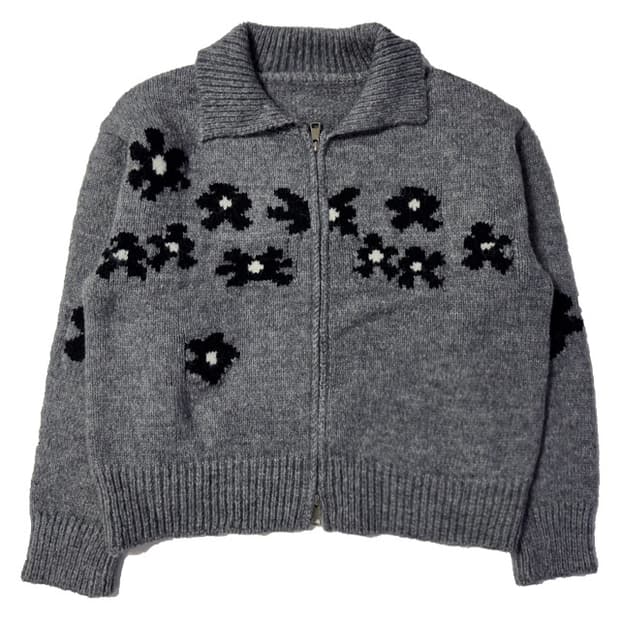 새상품 여자 플라워 니트 집업