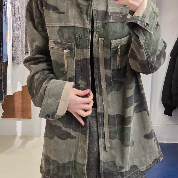 All saints 올세인츠 염소가죽 카모 레더자켓